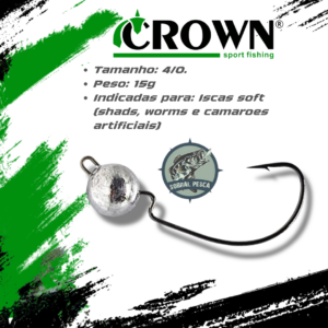 Anzol Crown Jig Head Offset EWG Preto