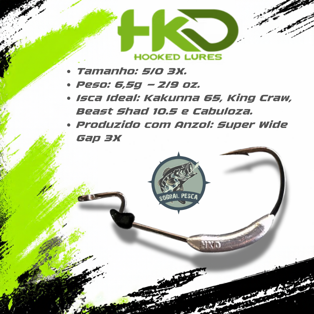 Anzol Off Set Lastreado com trava 5/0 – The Beast Hook Hkd