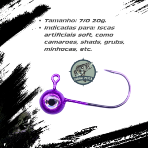 Anzol Maruri JIG HEAD Colorido Embalagem com 02 unidades