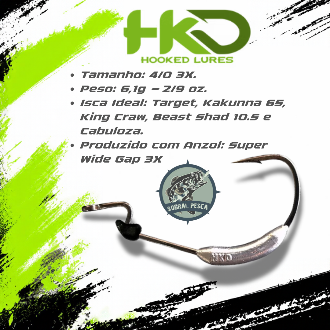 Anzol Offset 4/0 Lastreado c/ trava - The Beast Hook HKD