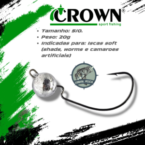Anzol Crown Jig Head Offset EWG Preto
